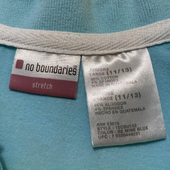 Y2K No Boundaries Light Blue Short Sleeve 1/2 Zip Polo Crop Top Shirt Size XS/S - Picture 3 of 3